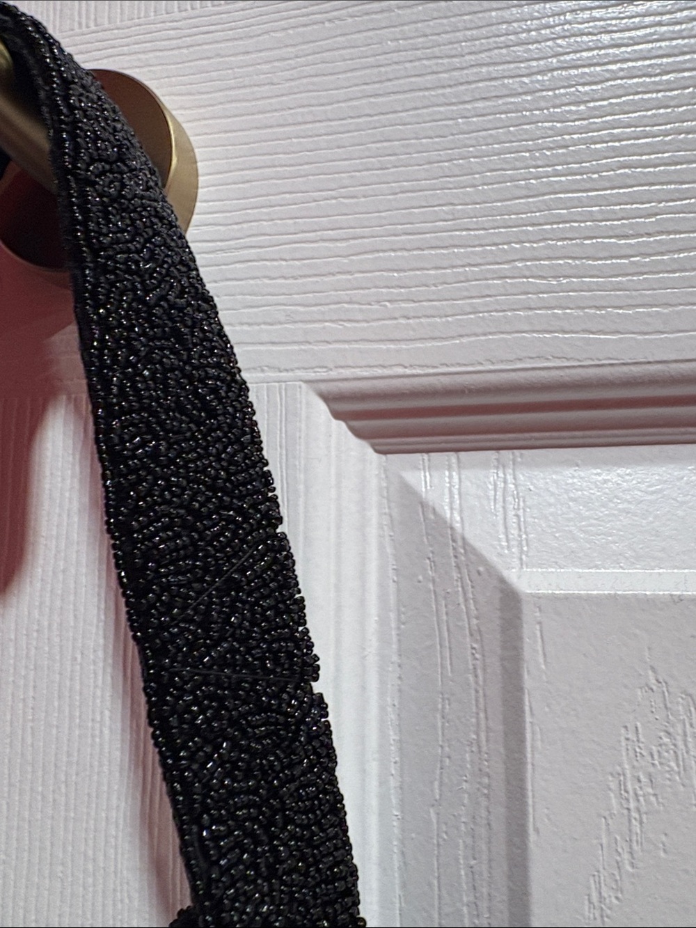 BNWT Made in India Embellished Black Beaded Shoulder Bag with Red & Clear Gems - Picture 5 of 8